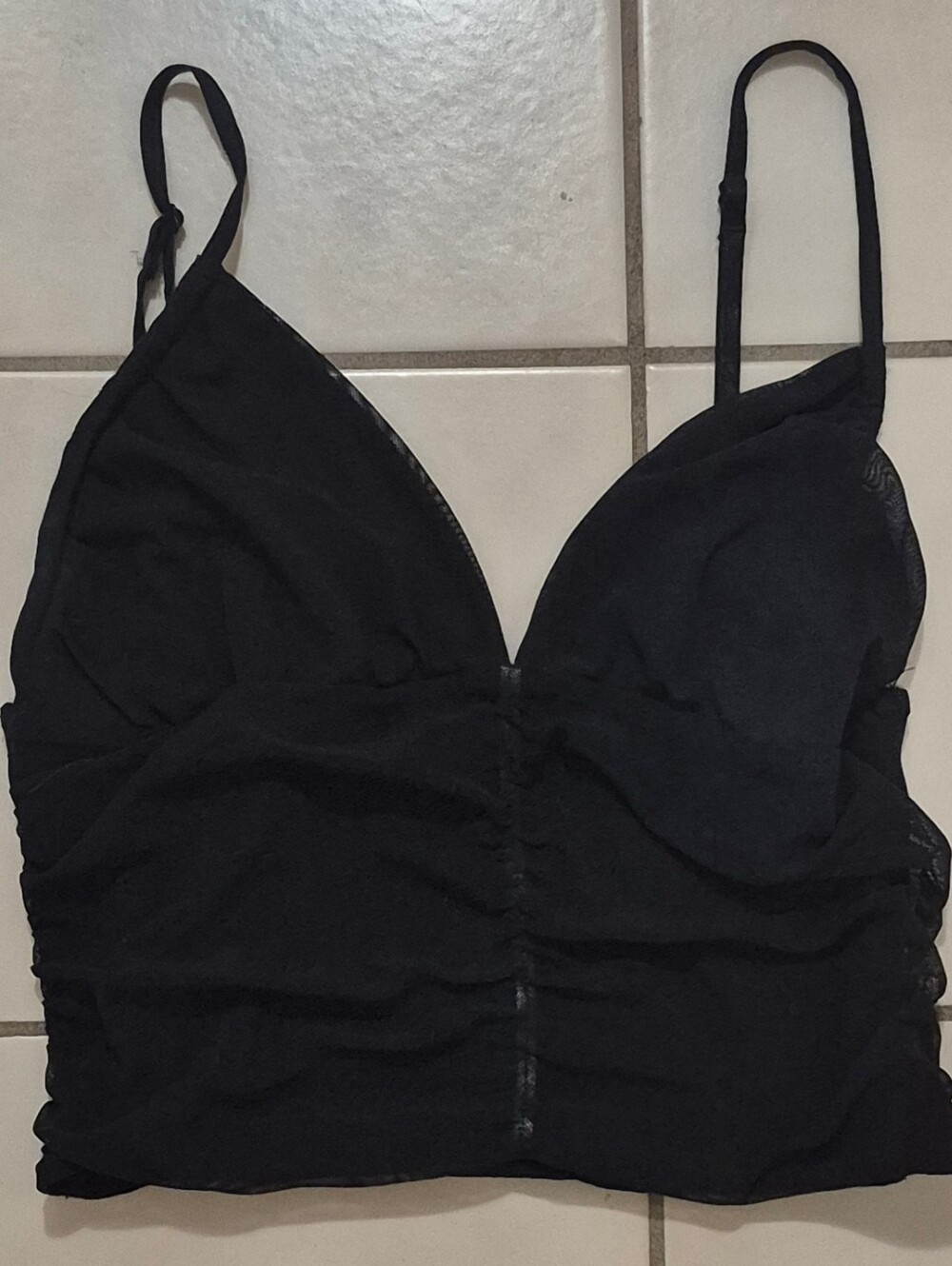Oak + Fort Black Ruched Bustier Cami Top XS